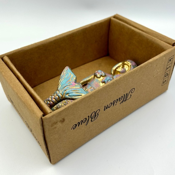 Metal Mermaid Wall Hook Nautical Decor Beach Bathroom Gold Blue Pink Girls Room - Picture 4 of 6